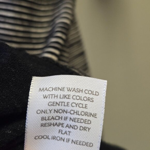 J. Jill Wearever Collection Striped Black & White 3/4 Sleeve Tunic Top Womens Si - Picture 6 of 8